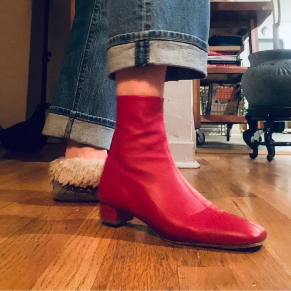 BY FAR Red Este Ankle Boots - Picture 11 of 11